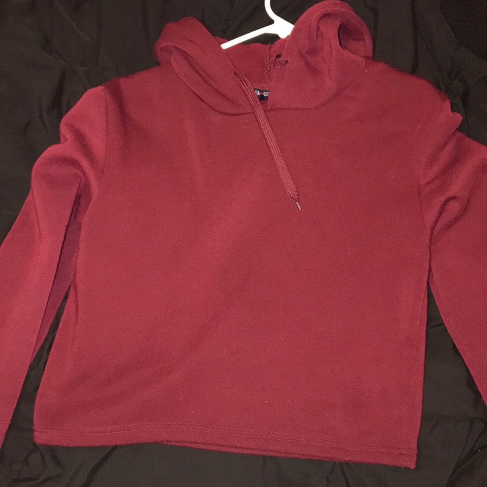 Maroon cropped hoodie